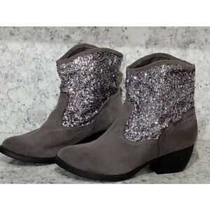 Sugar Brand 7.5 Brown Suede Cowboy Boots Tanngo Style‎ Silver Beading